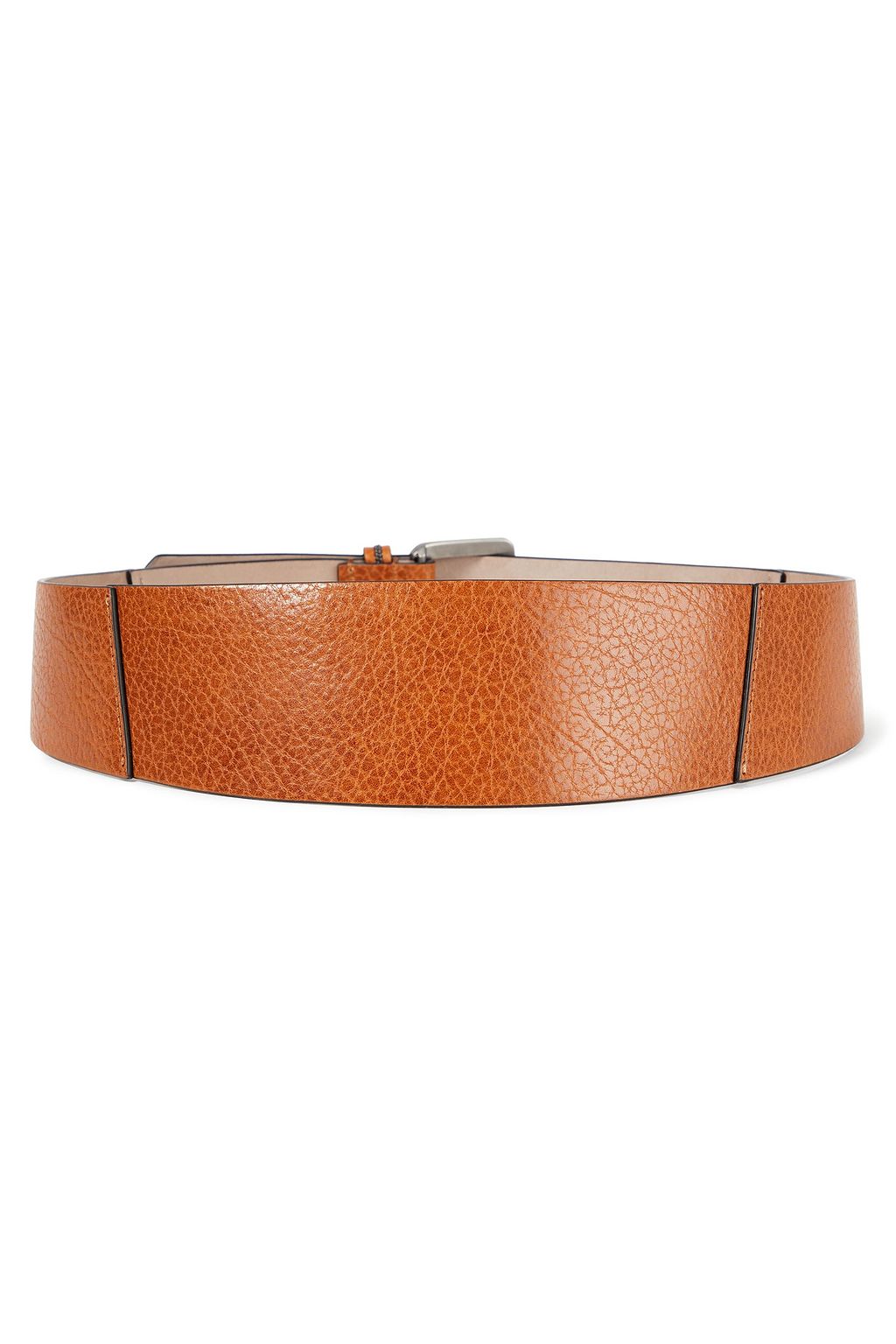 BRUNELLO CUCINELLI Bead-embellished pebbled-leather belt