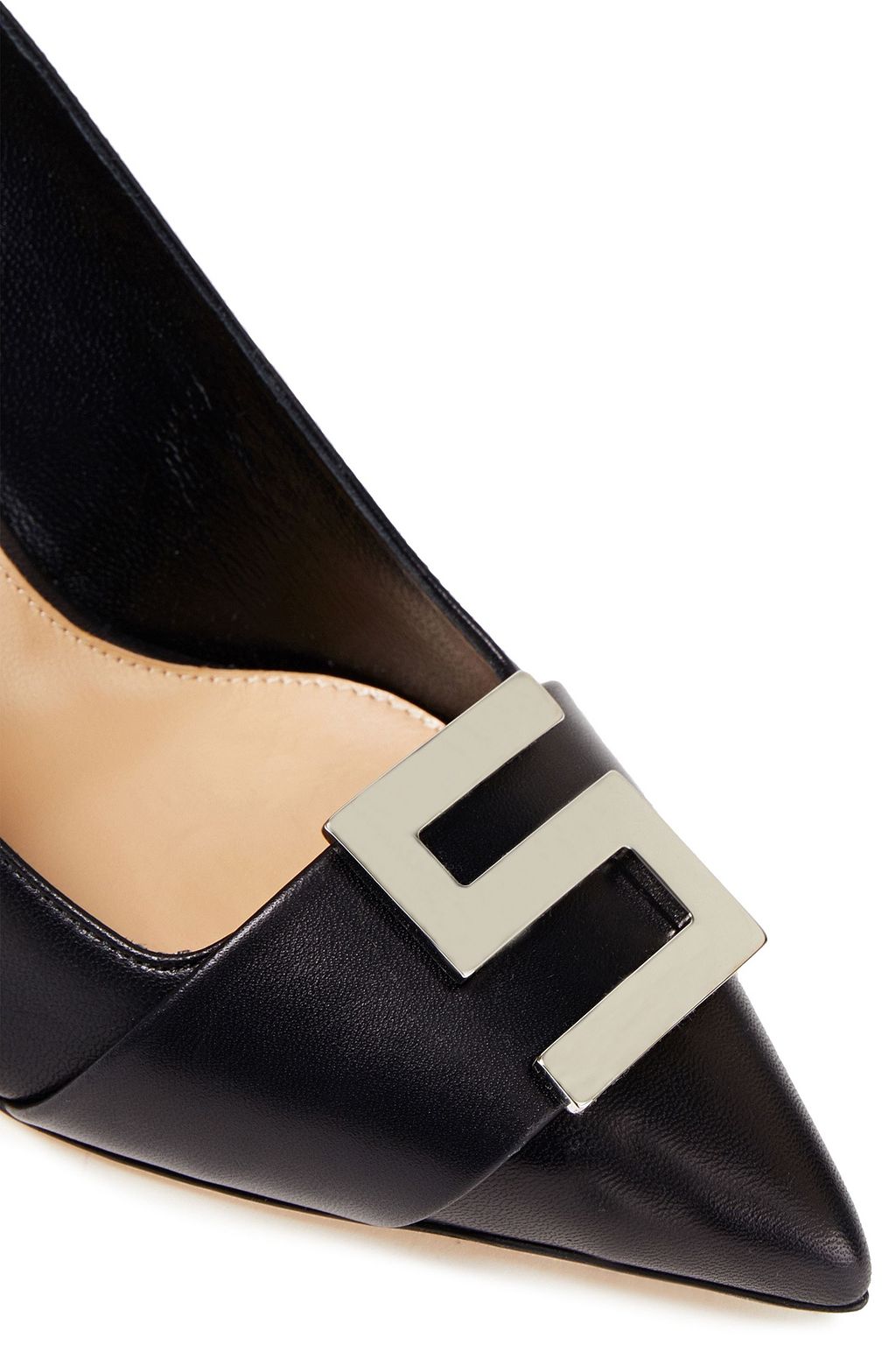 SERGIO ROSSI Embellished leather pumps