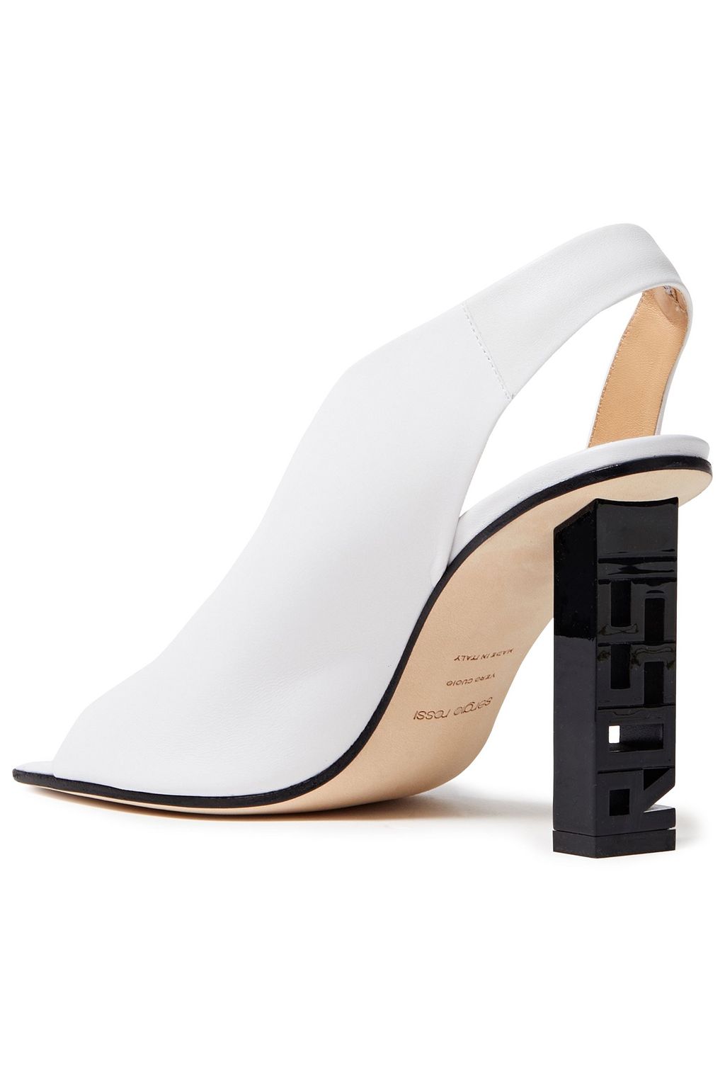 SERGIO ROSSI Cutout leather slingback sandals