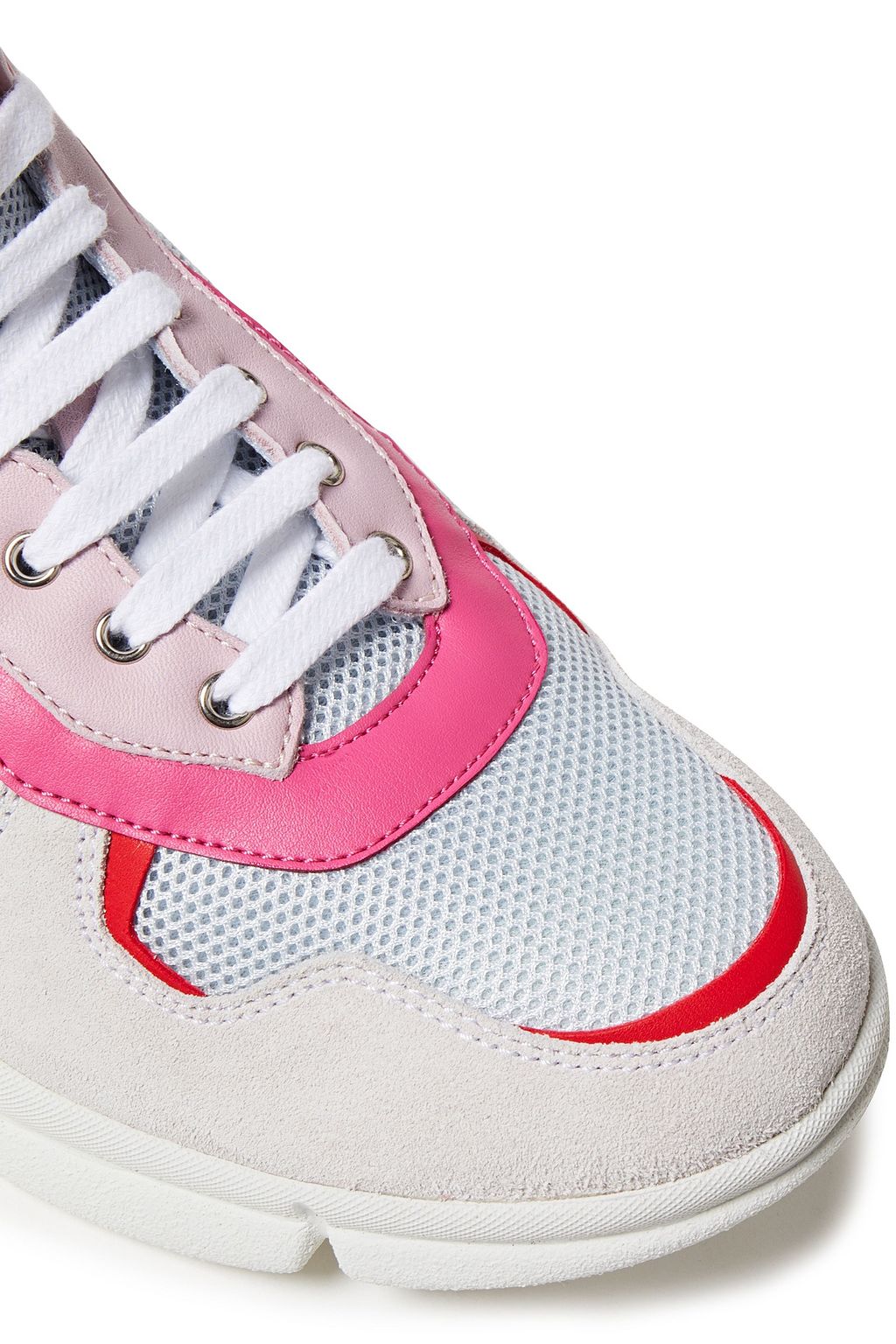 SERGIO ROSSI Color-block suede, leather and mesh sneakers
