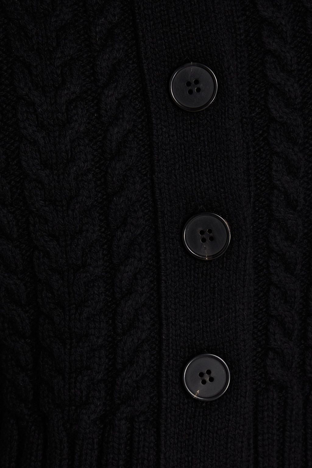 MCQUEEN Cropped cable-knit wool and cashmere-blend cardigan