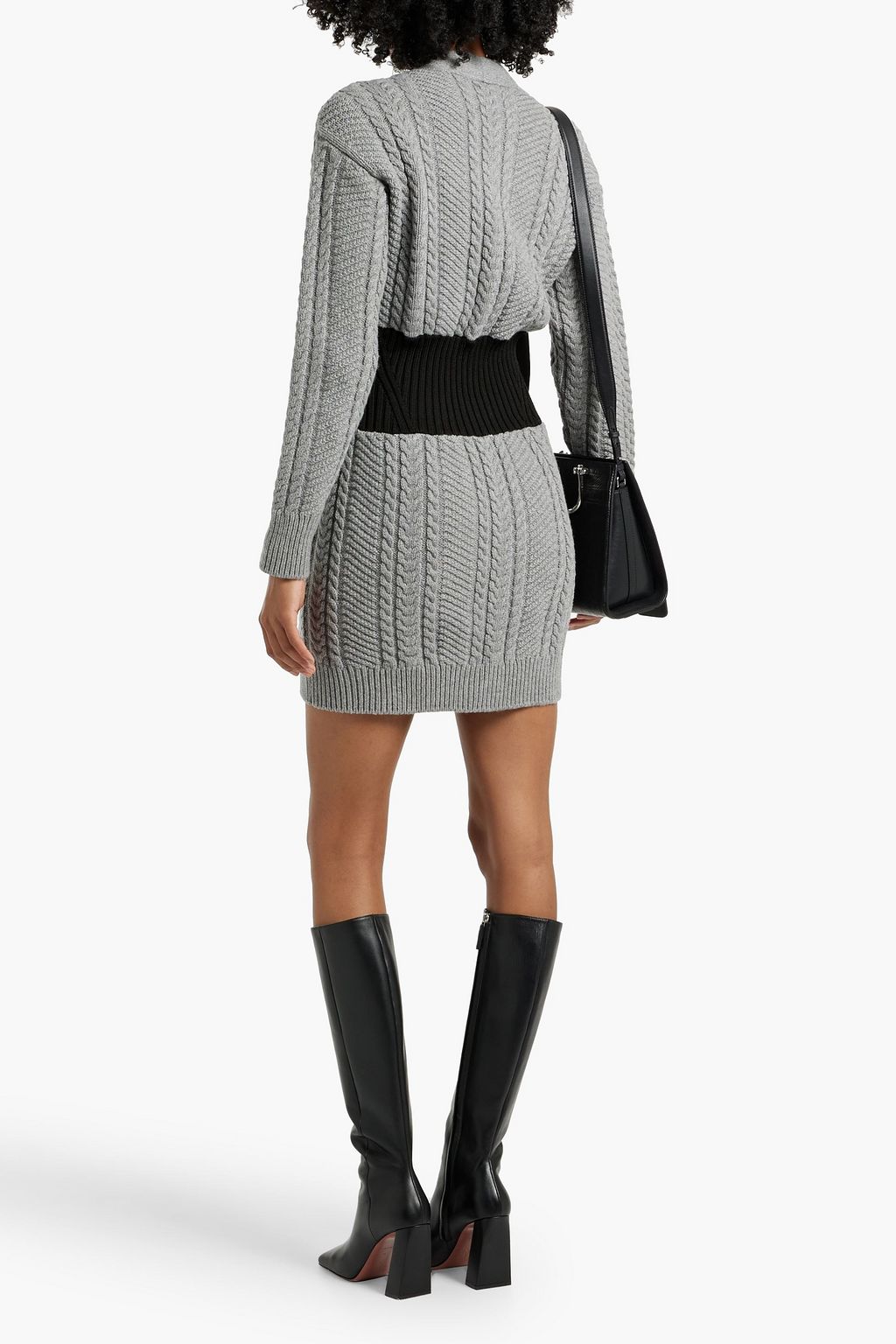 MCQUEEN Cable-knit wool and cashmere-blend mini dress