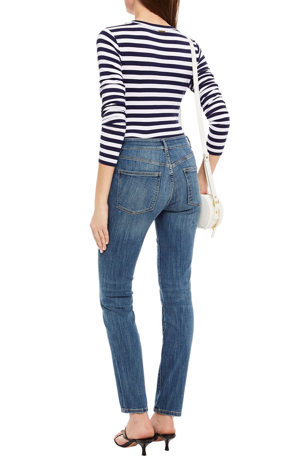 DL1961 Nina distressed mid-rise skinny jeans