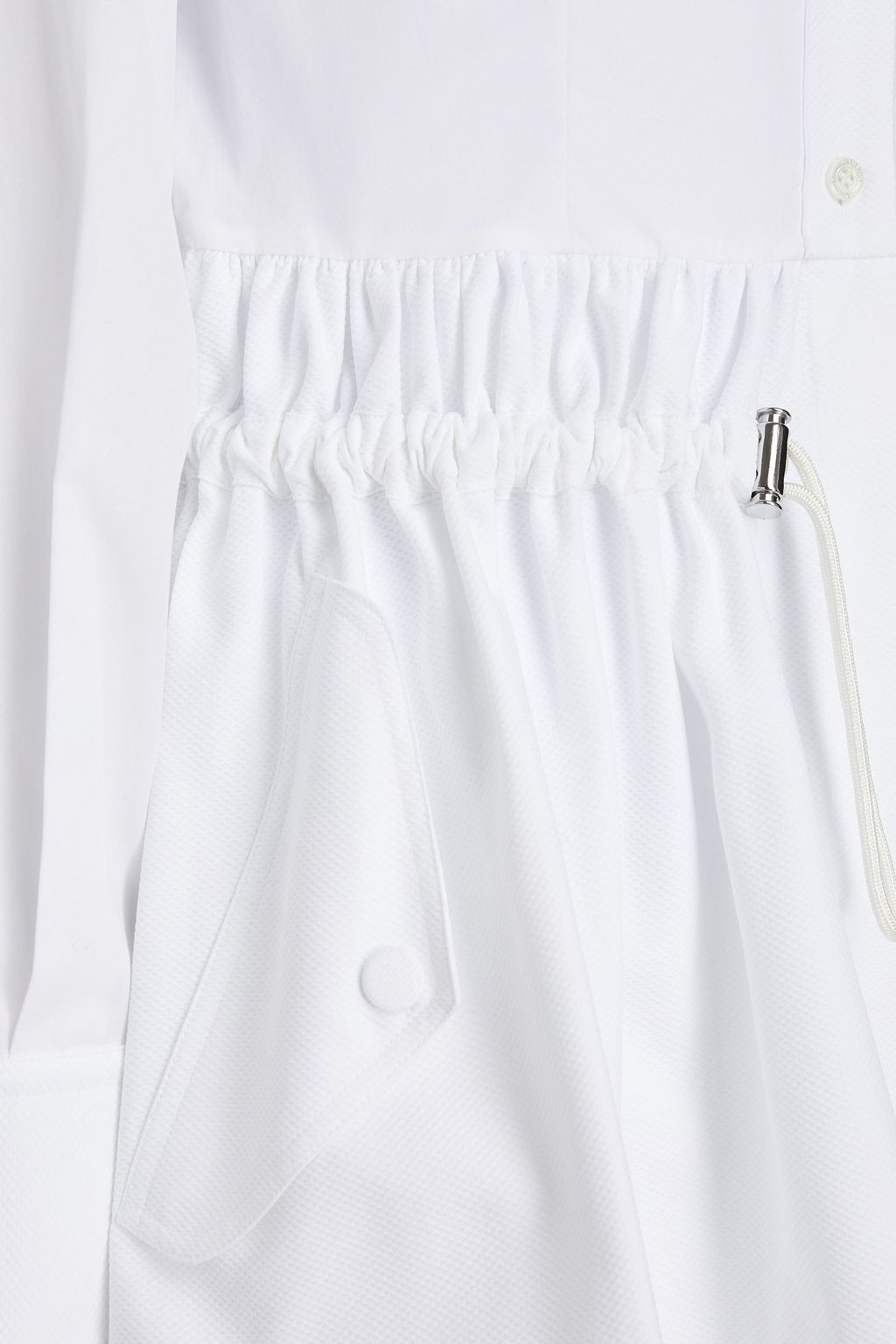 MCQUEEN Piqué-paneled cotton-poplin shirt