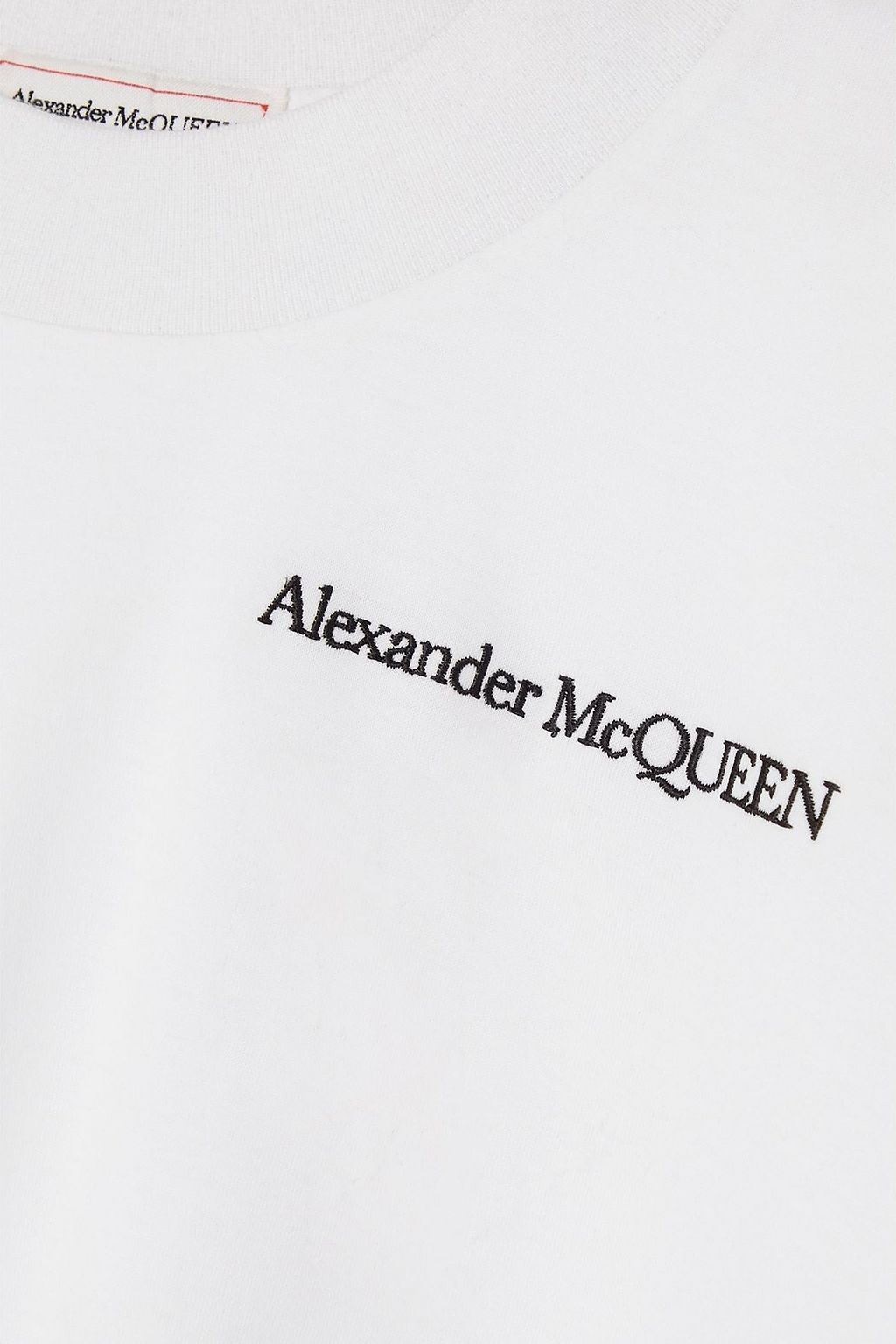 MCQUEEN Embroidered cotton-jersey T-shirt