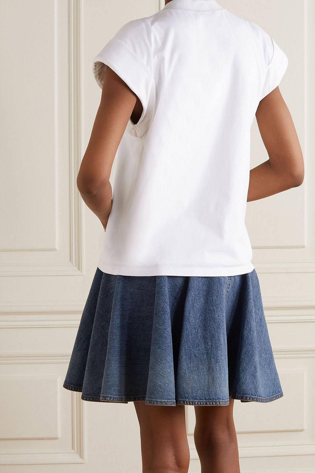 MCQUEEN Embroidered cotton-jersey T-shirt