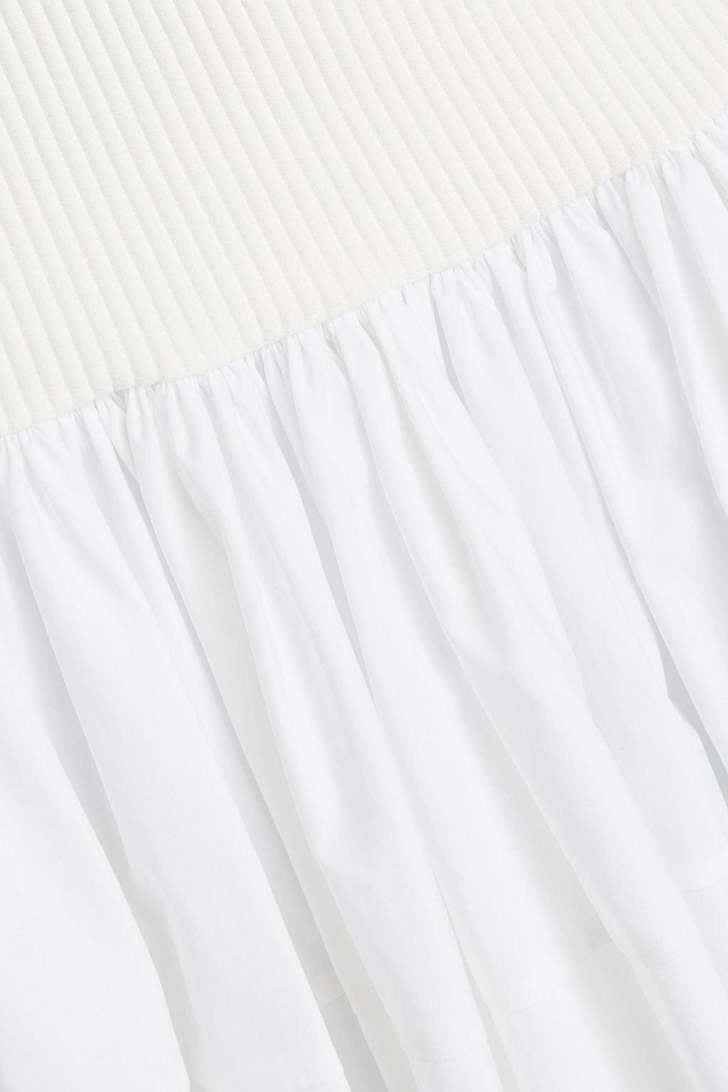MCQUEEN Knit-paneled cotton-poplin midi skirt
