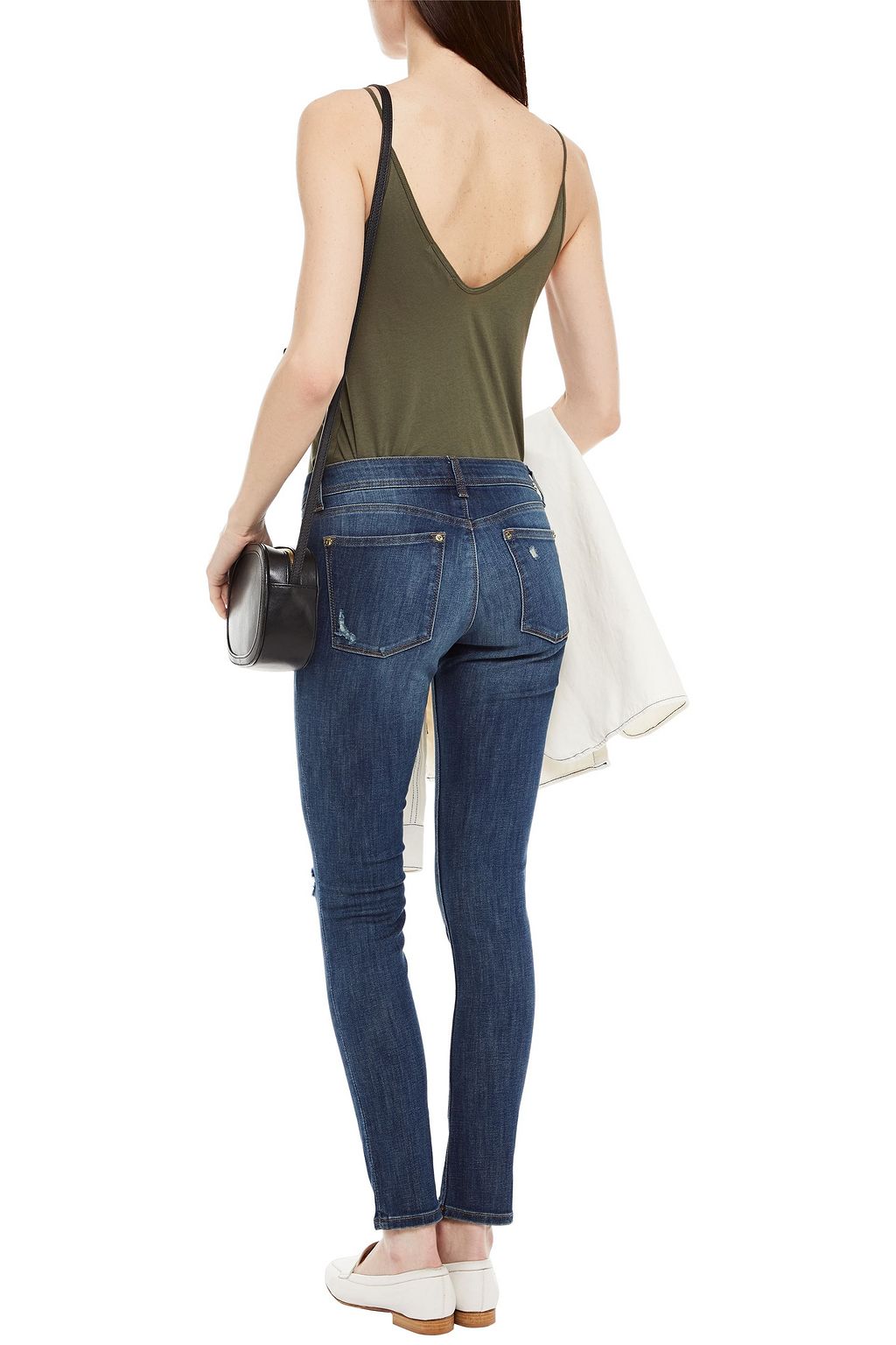 DL1961 Emma distressed low-rise skinny jeans