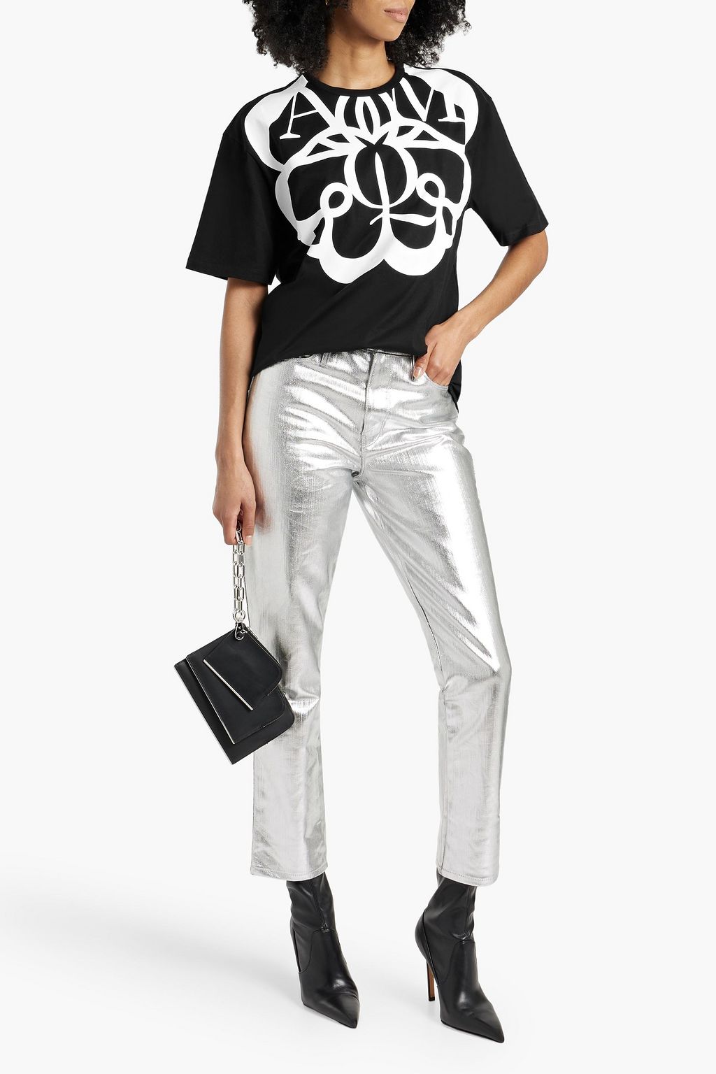 MCQUEEN Printed cotton-jersey T-shirt