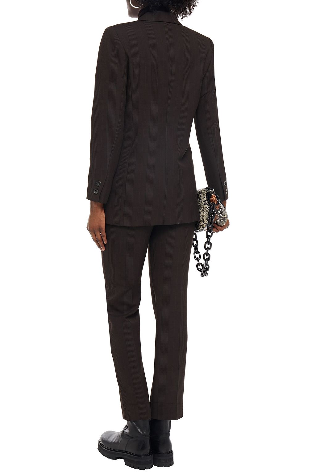 GANNI Prince of Wales checked woven straight-leg pants
