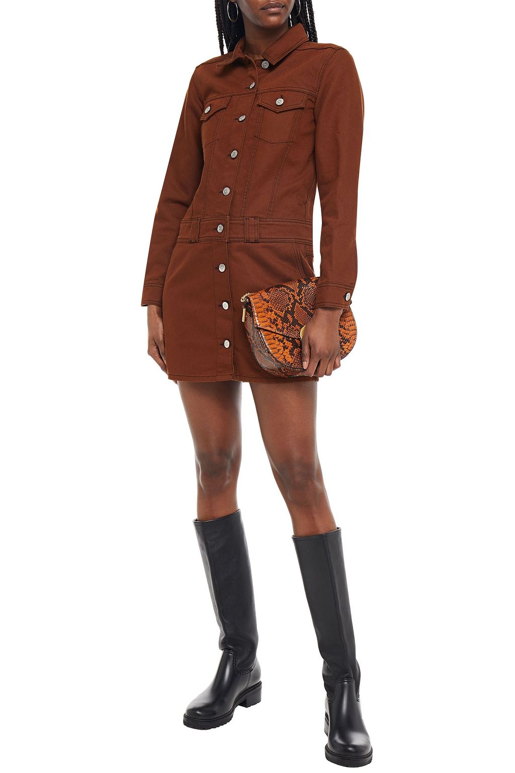 GANNI Denim mini shirt dress