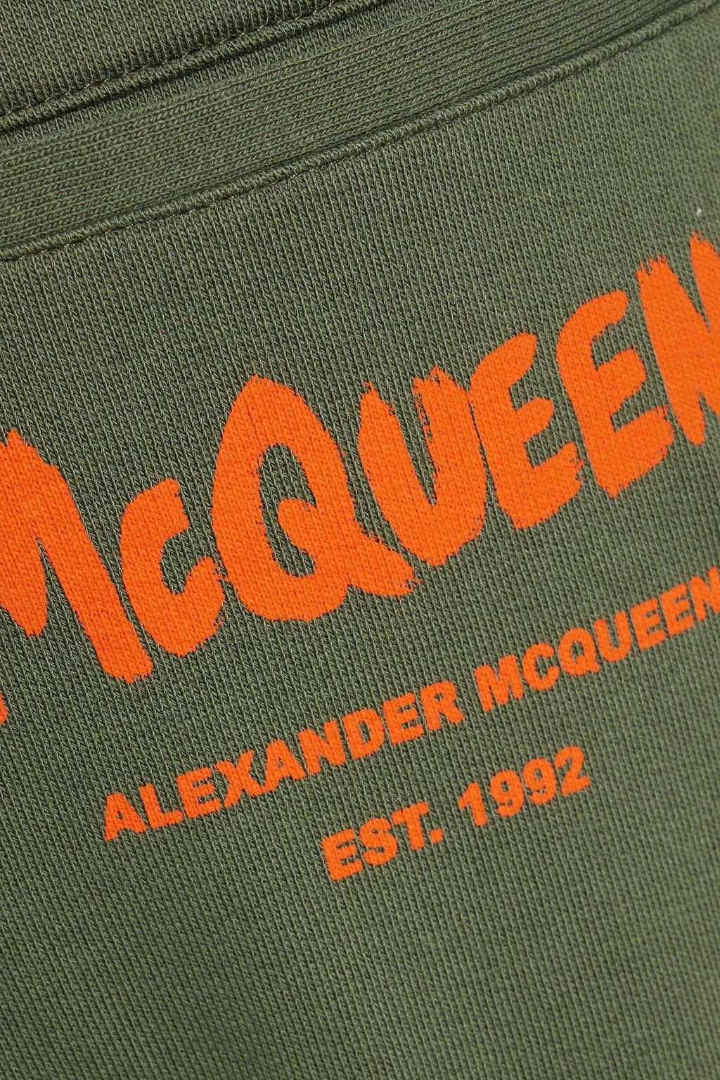 MCQUEEN Logo-print French cotton-terry track pants