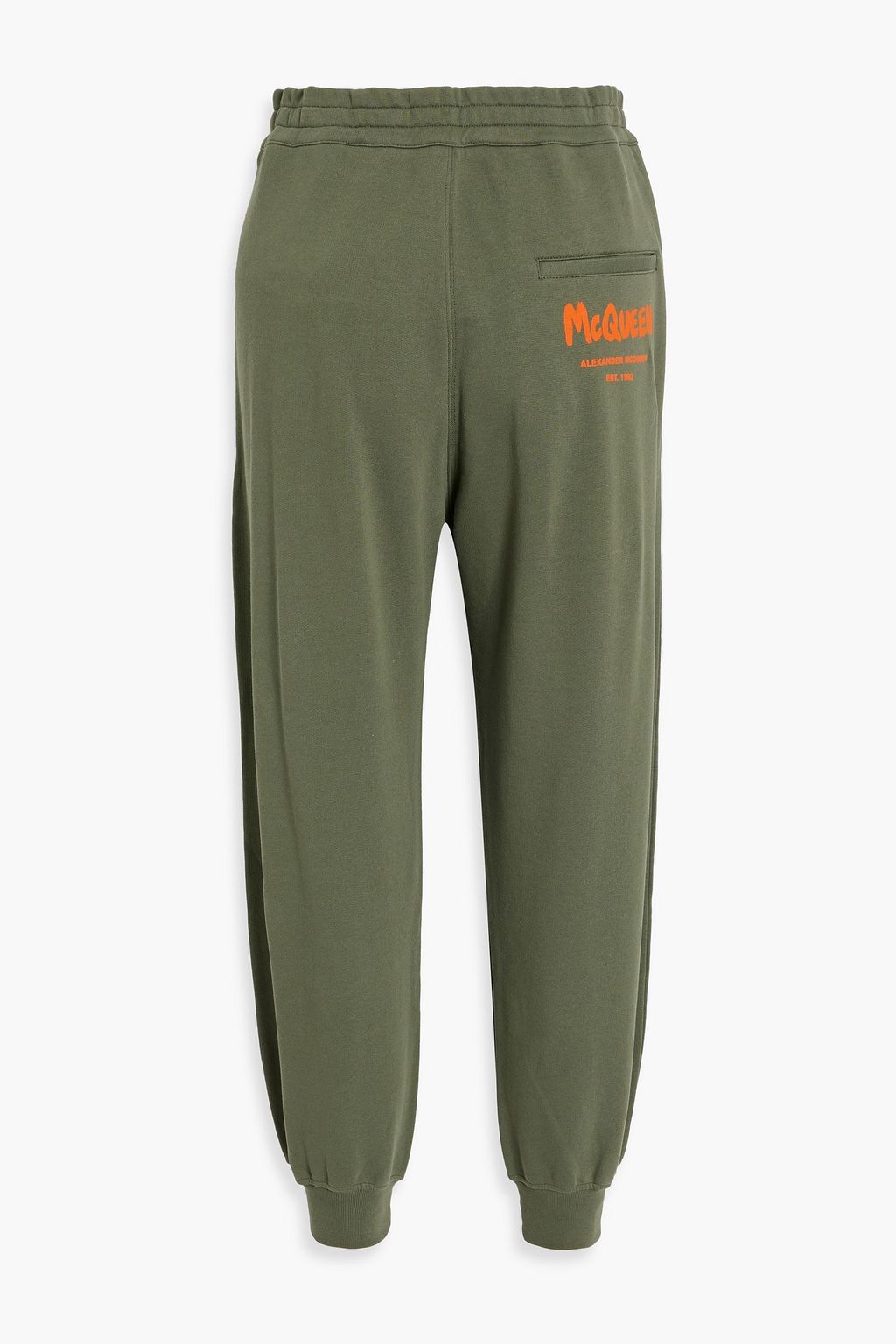 MCQUEEN Logo-print French cotton-terry track pants