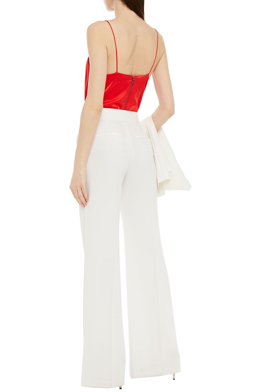 ALICE + OLIVIA Draped satin-crepe bodysuit