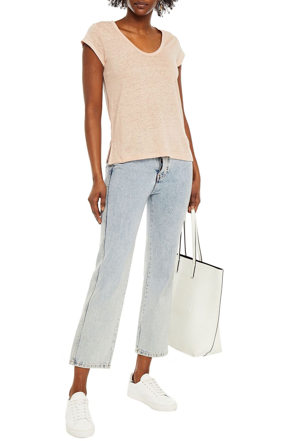 JOIE Evalina slub linen-jersey T-shirt
