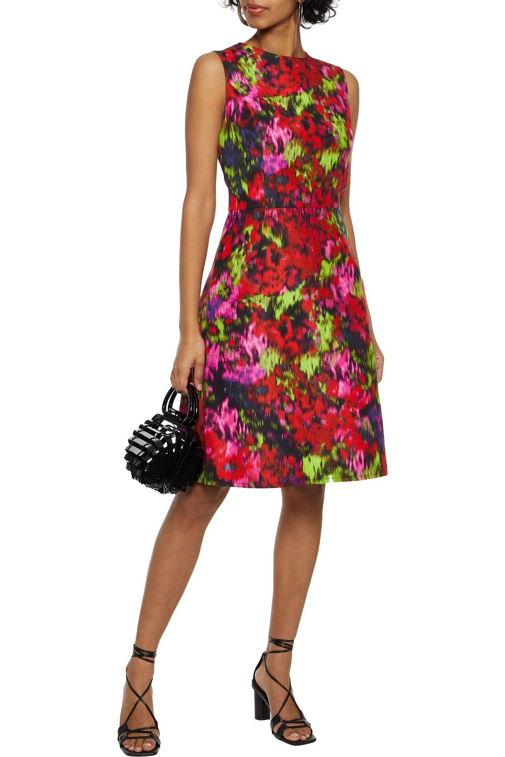 CAROLINA HERRERA Printed cotton and silk-blend faille dress