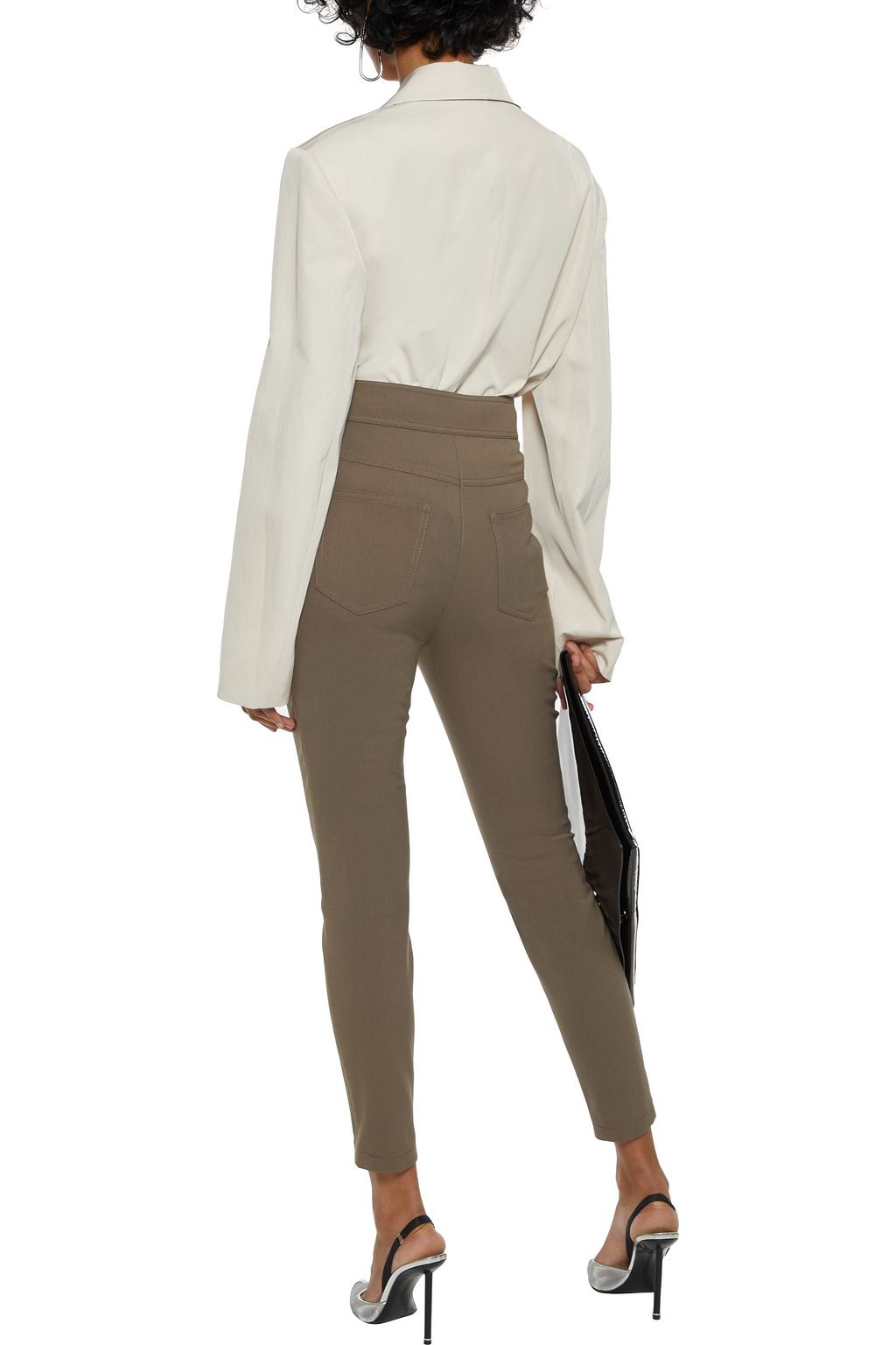 ALEXANDER WANG Cropped studded twill skinny pants