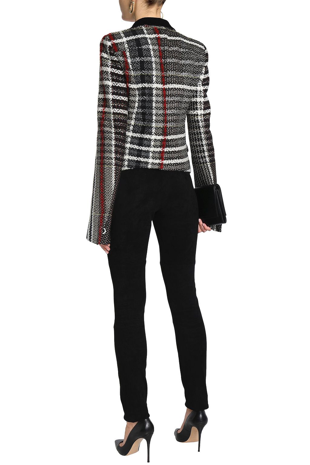 HAIDER ACKERMANN Velvet-trimmed tweed blazer