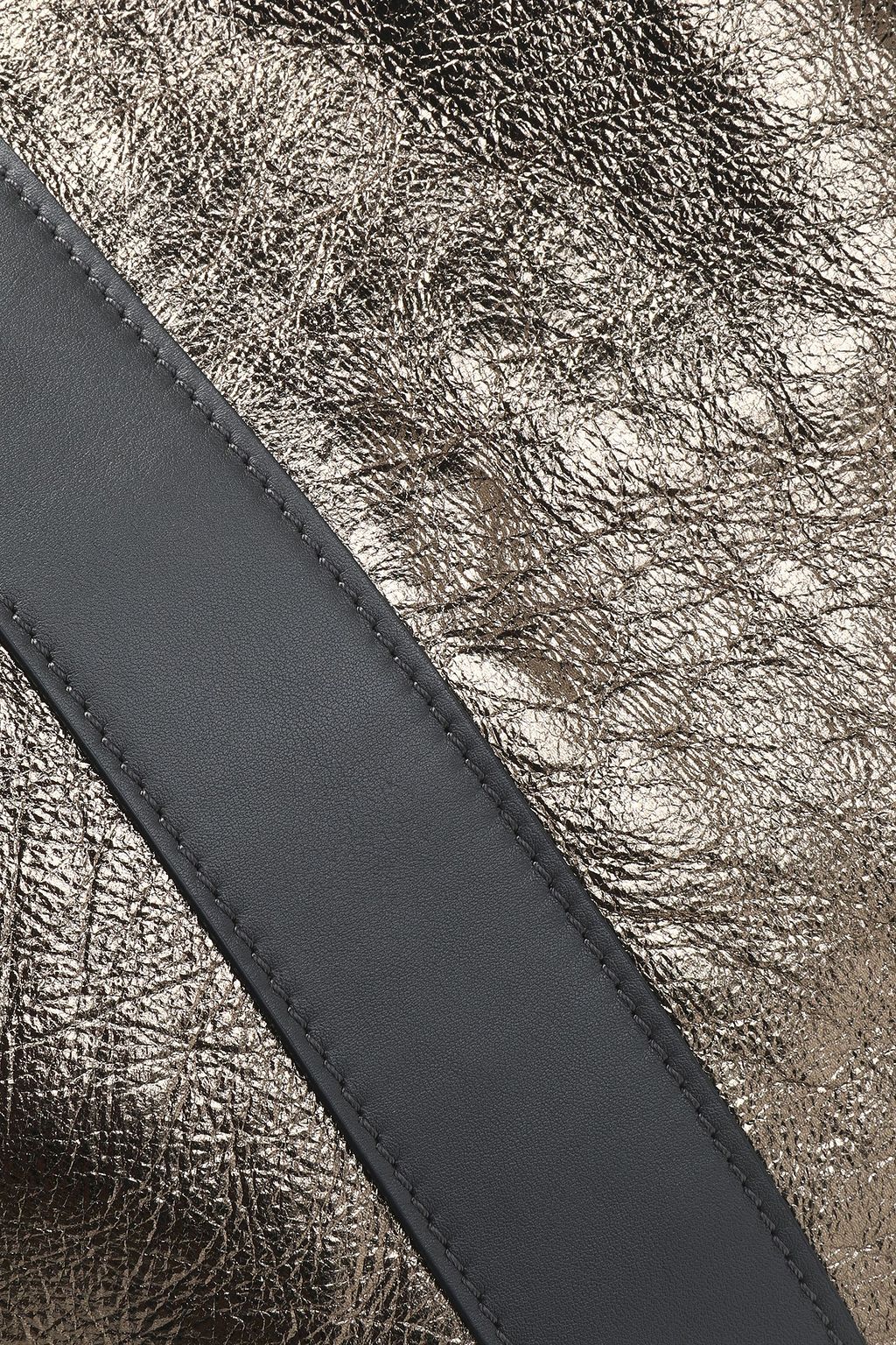 BRUNELLO CUCINELLI Reversible metallic cracked-leather tote