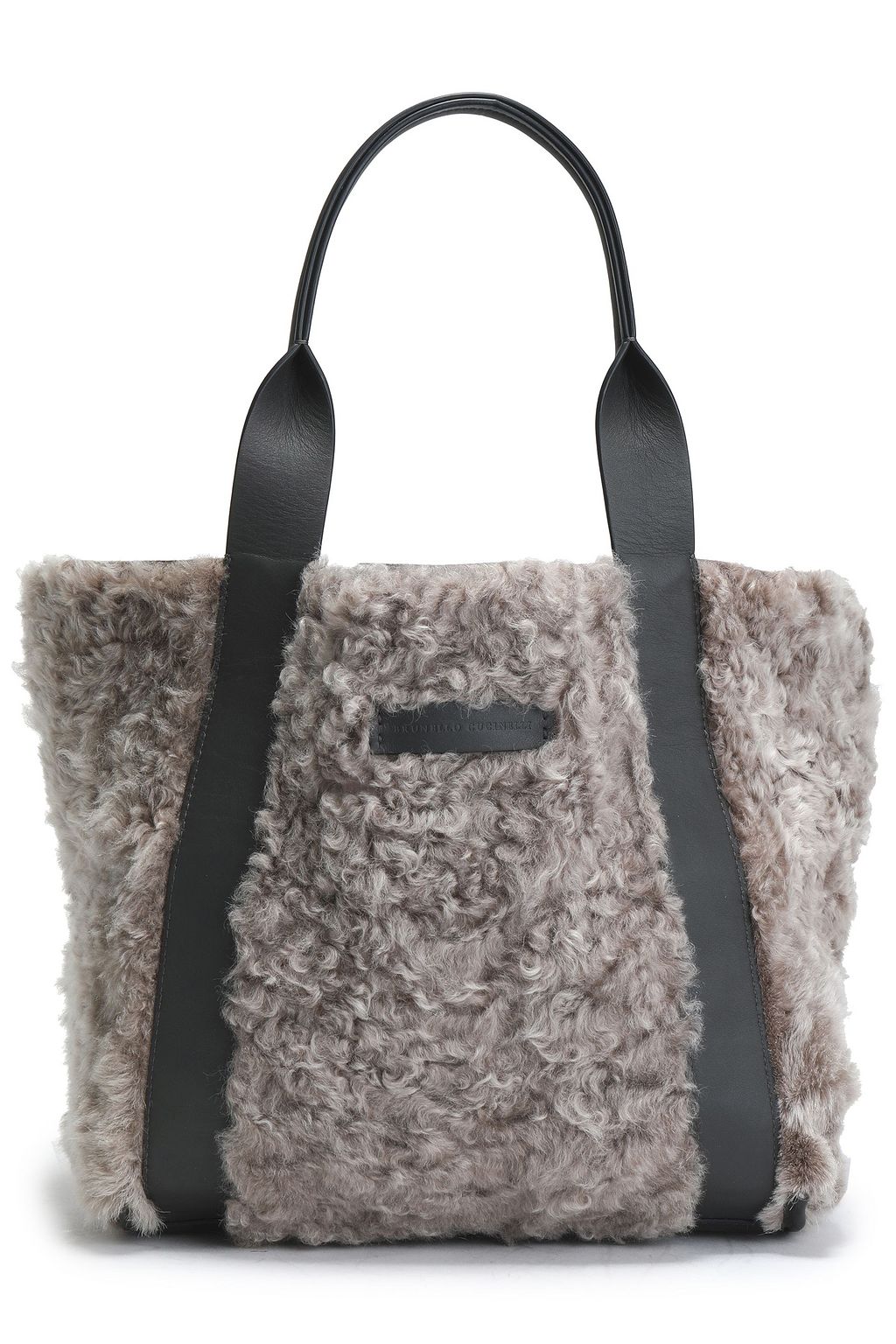 BRUNELLO CUCINELLI Reversible metallic cracked-leather tote