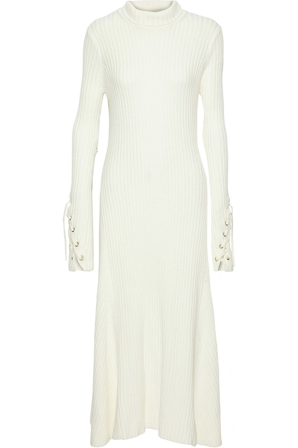 white lace turtleneck dress