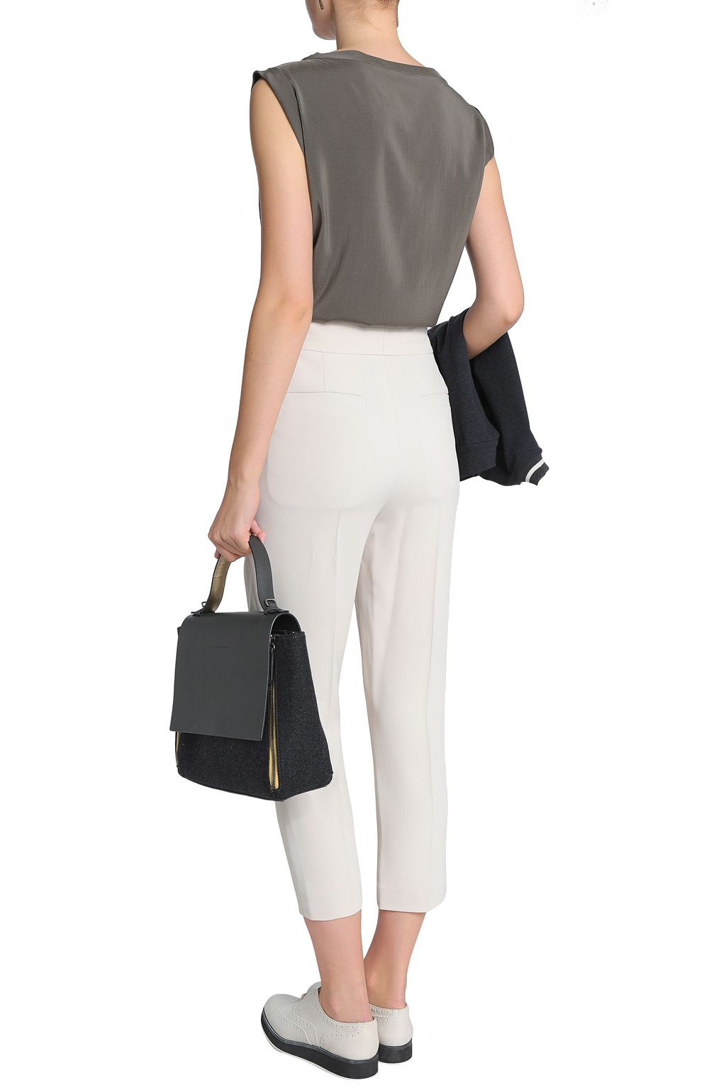 BRUNELLO CUCINELLI Cropped crepe tapered pants