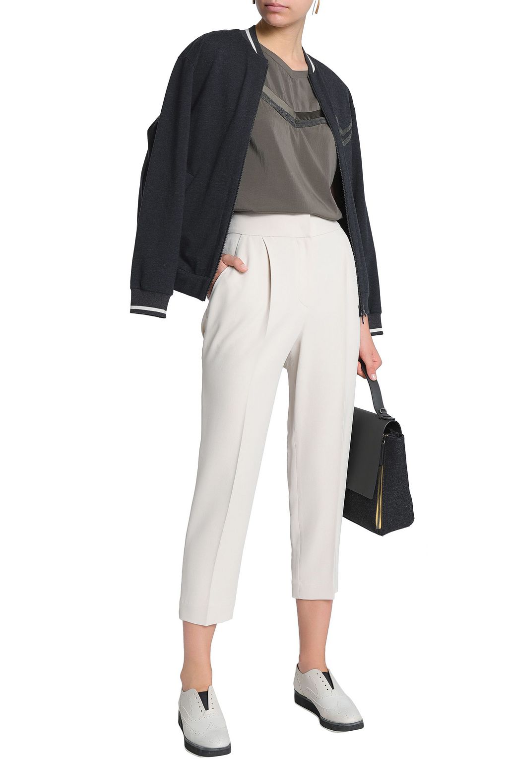 BRUNELLO CUCINELLI Cropped crepe tapered pants