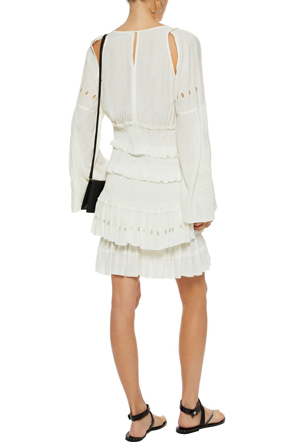 IRO Jedway cold-shoulder broderie anglaise gauze mini dress