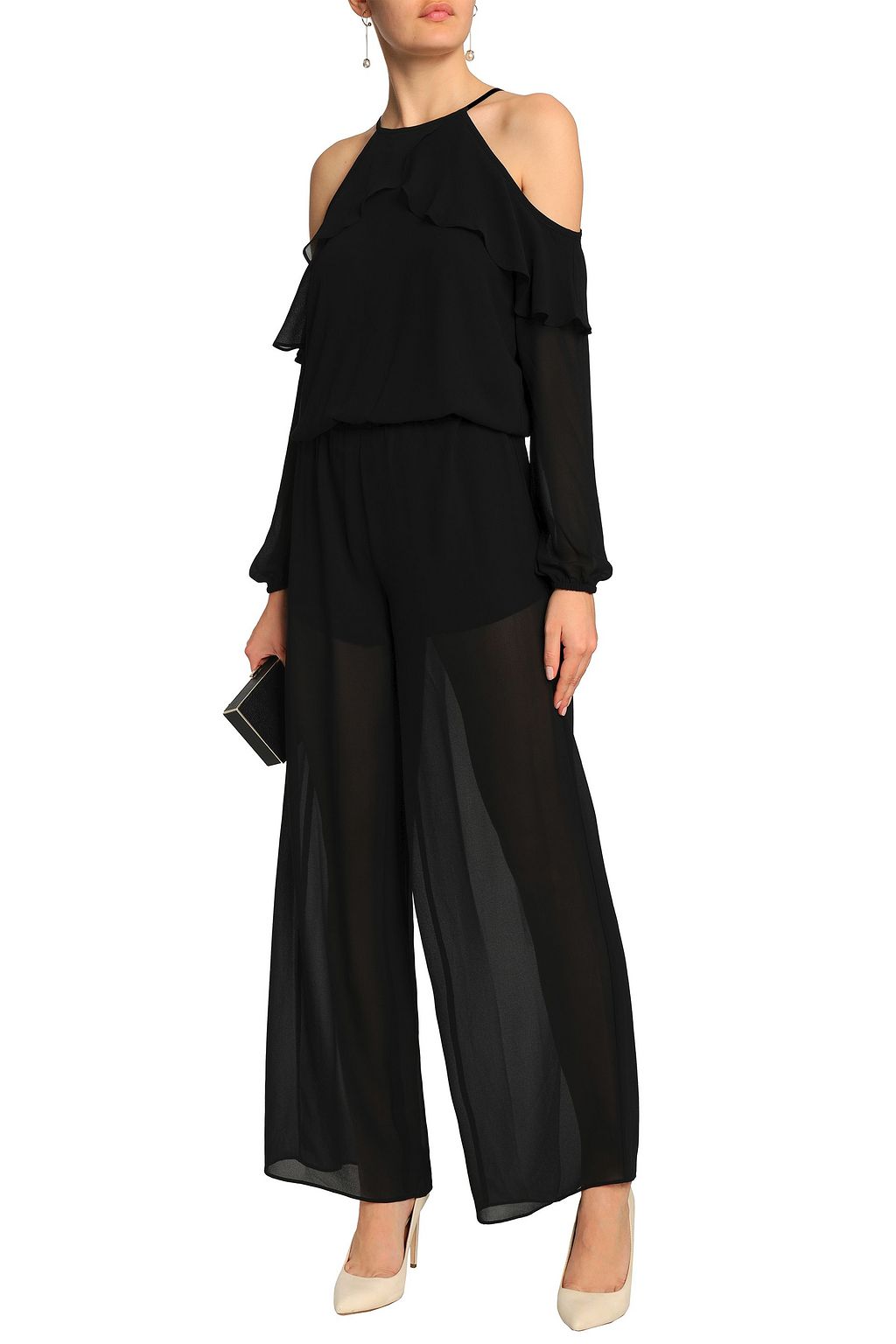 michael kors cold shoulder jumpsuit