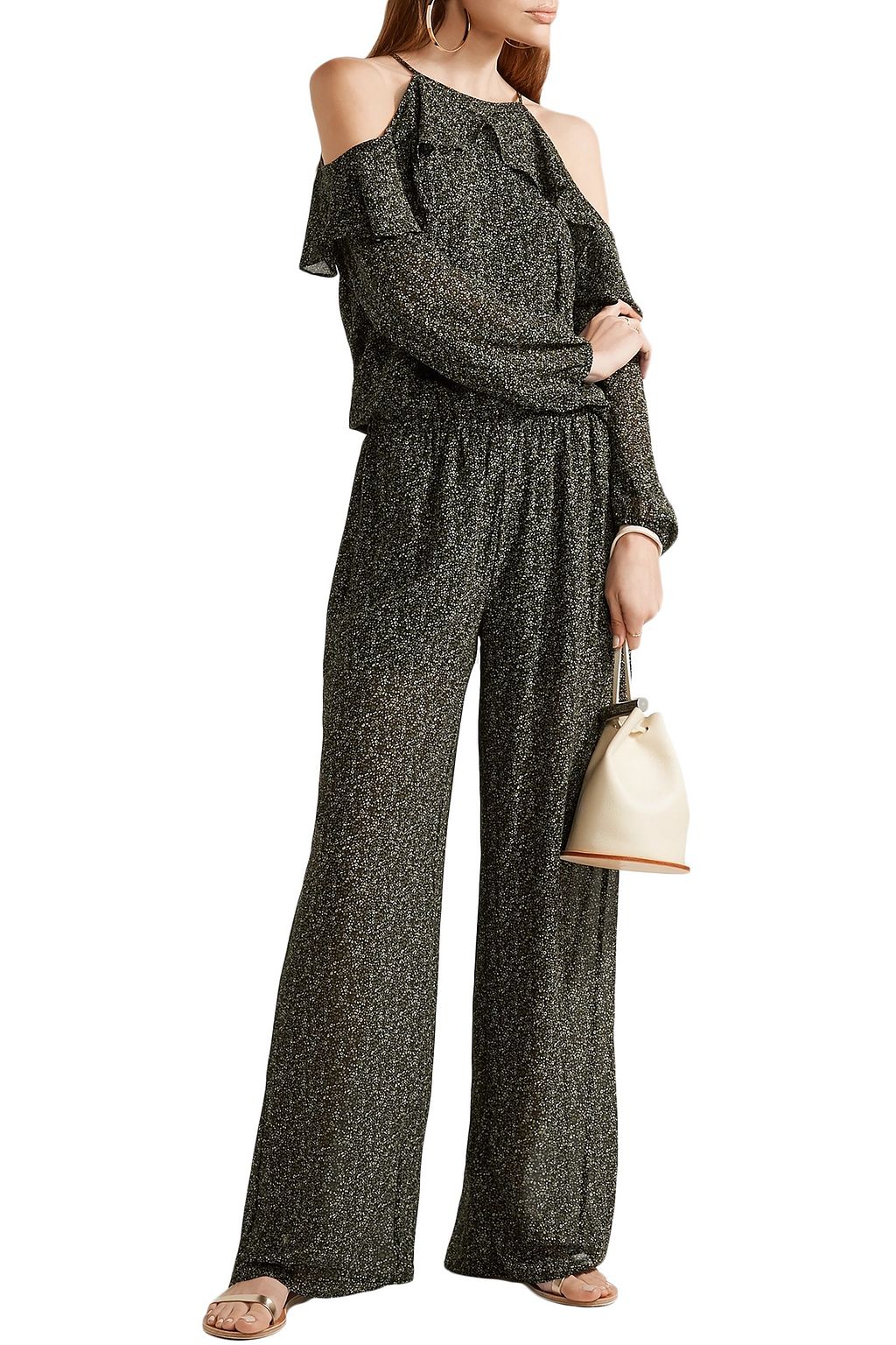 michael kors cold shoulder jumpsuit
