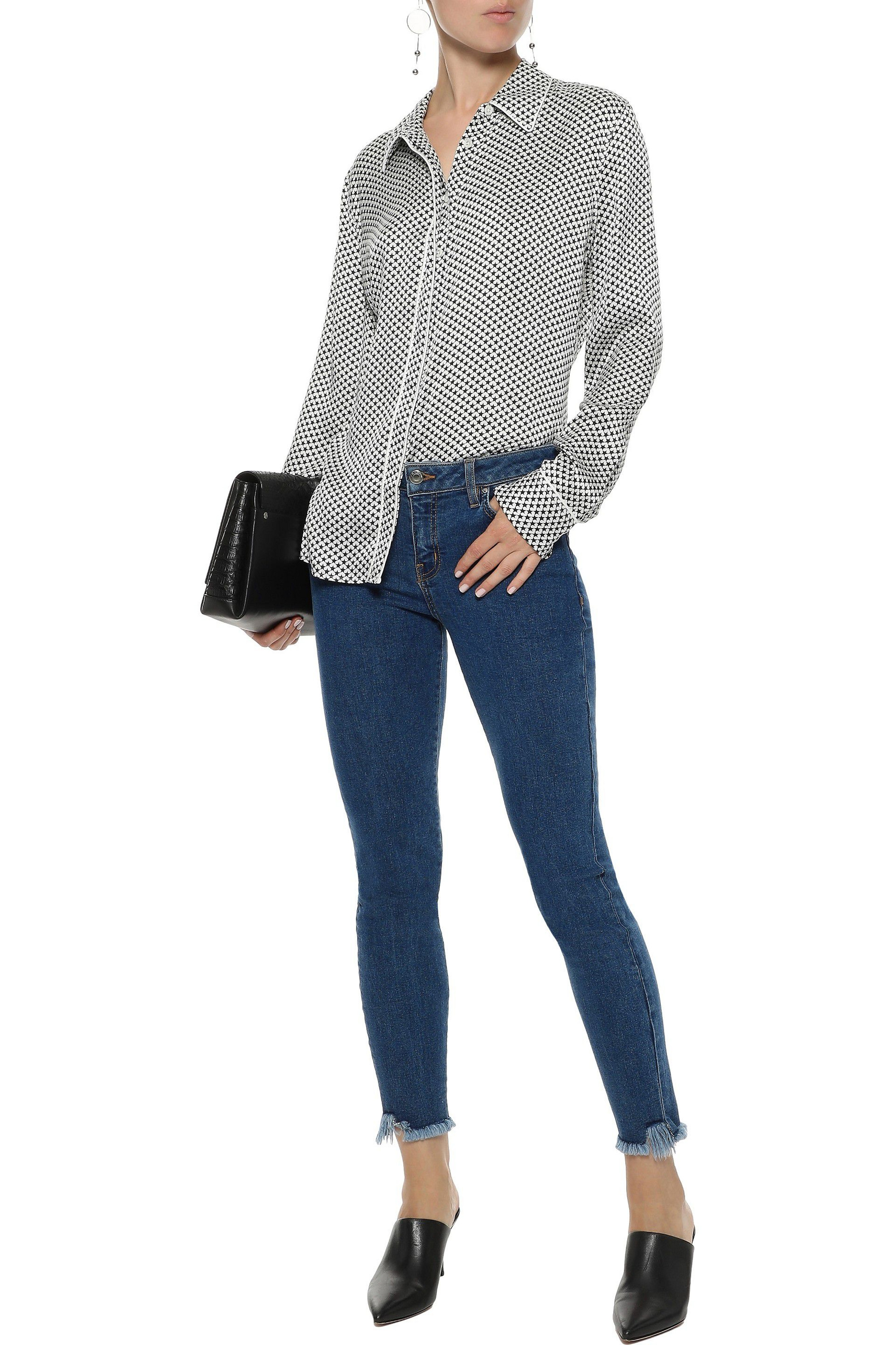 IRO Jarod cropped frayed mid-rise skinny jeans