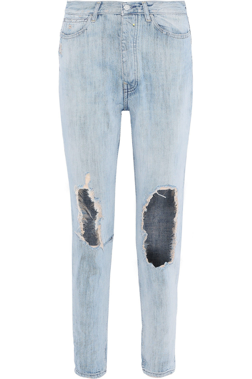 iro - barbara distressed high-rise straight-leg jeans - blue - 26