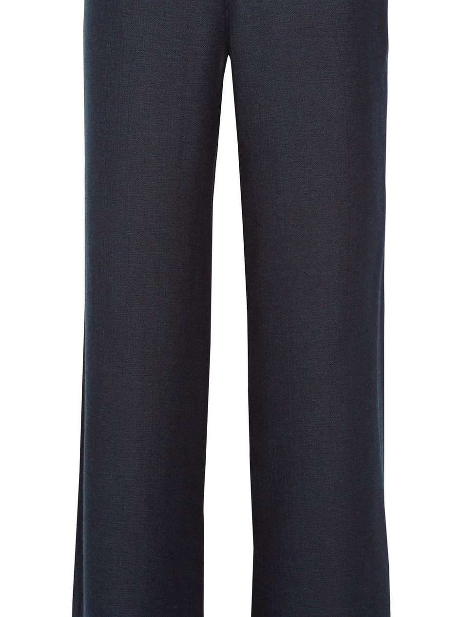 chanda embroidered silk-blend canvas wide-leg pants