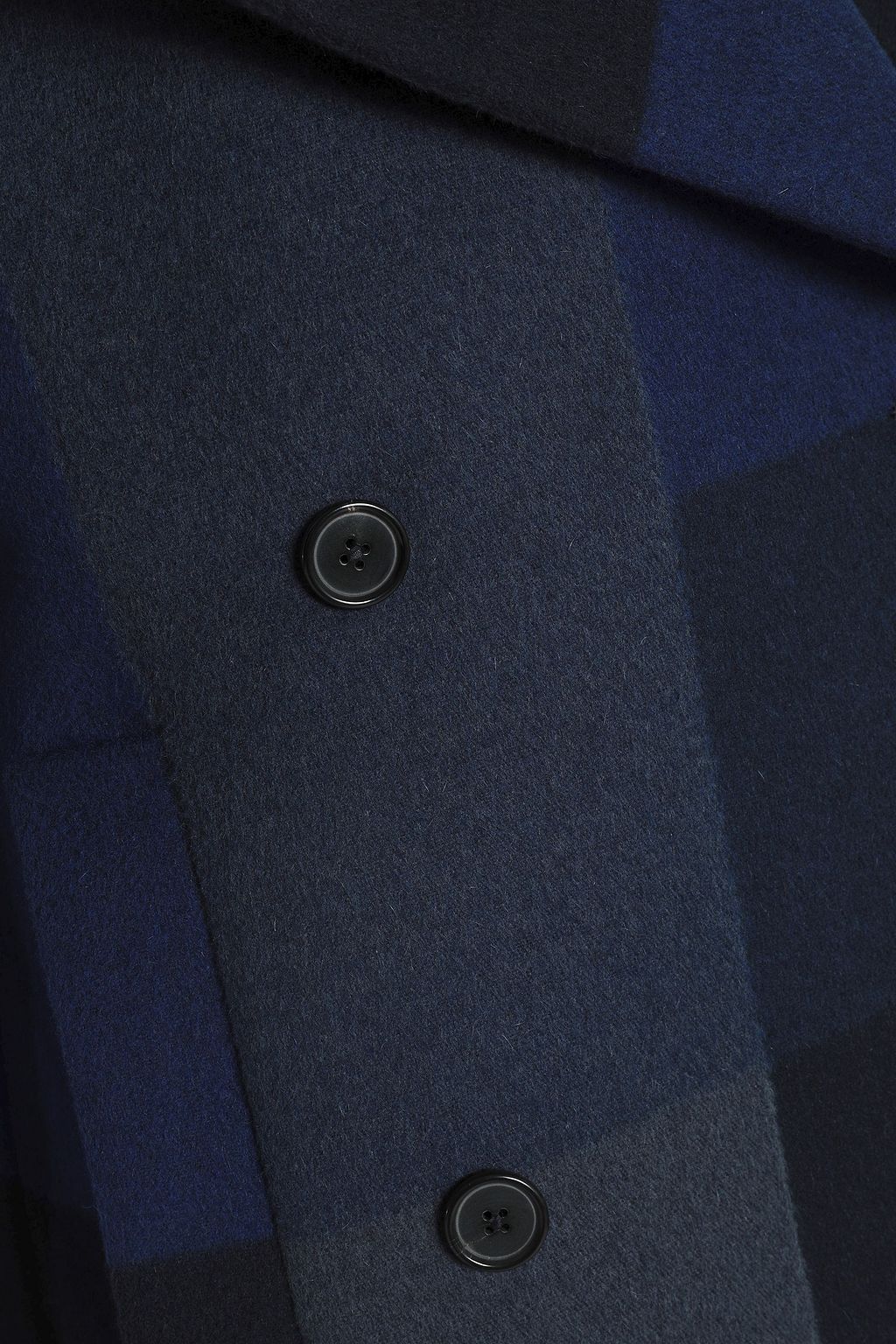 JIL SANDER Double-breasted patchwork-effect wool and angora-blend coat