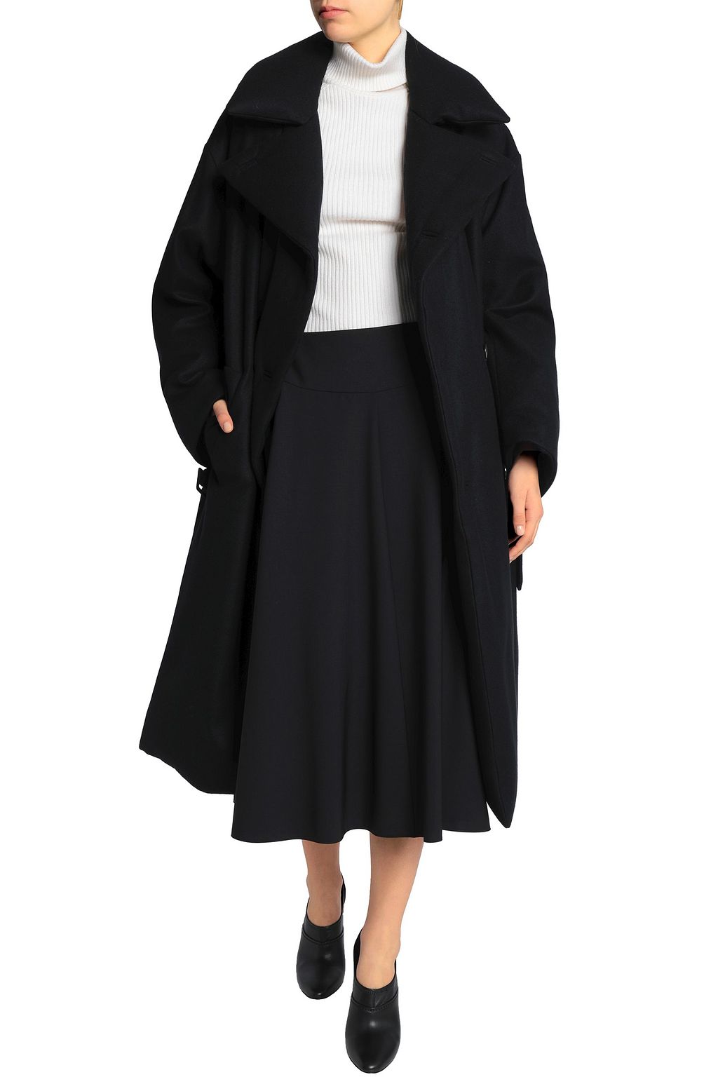 JIL SANDER Double-breasted wool-felt coat