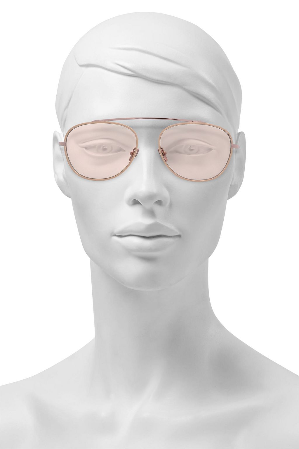 SUNDAY SOMEWHERE Aviator-style rose gold-tone and acetate sunglasses