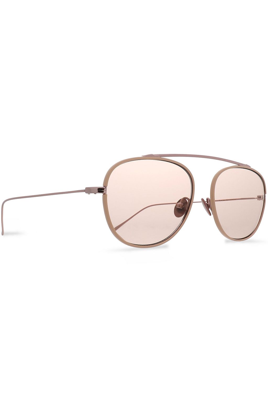 SUNDAY SOMEWHERE Aviator-style rose gold-tone and acetate sunglasses