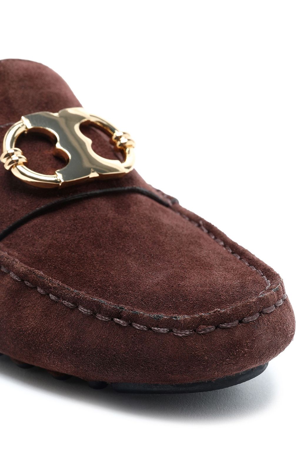 TORY BURCH Embellished suede loafers