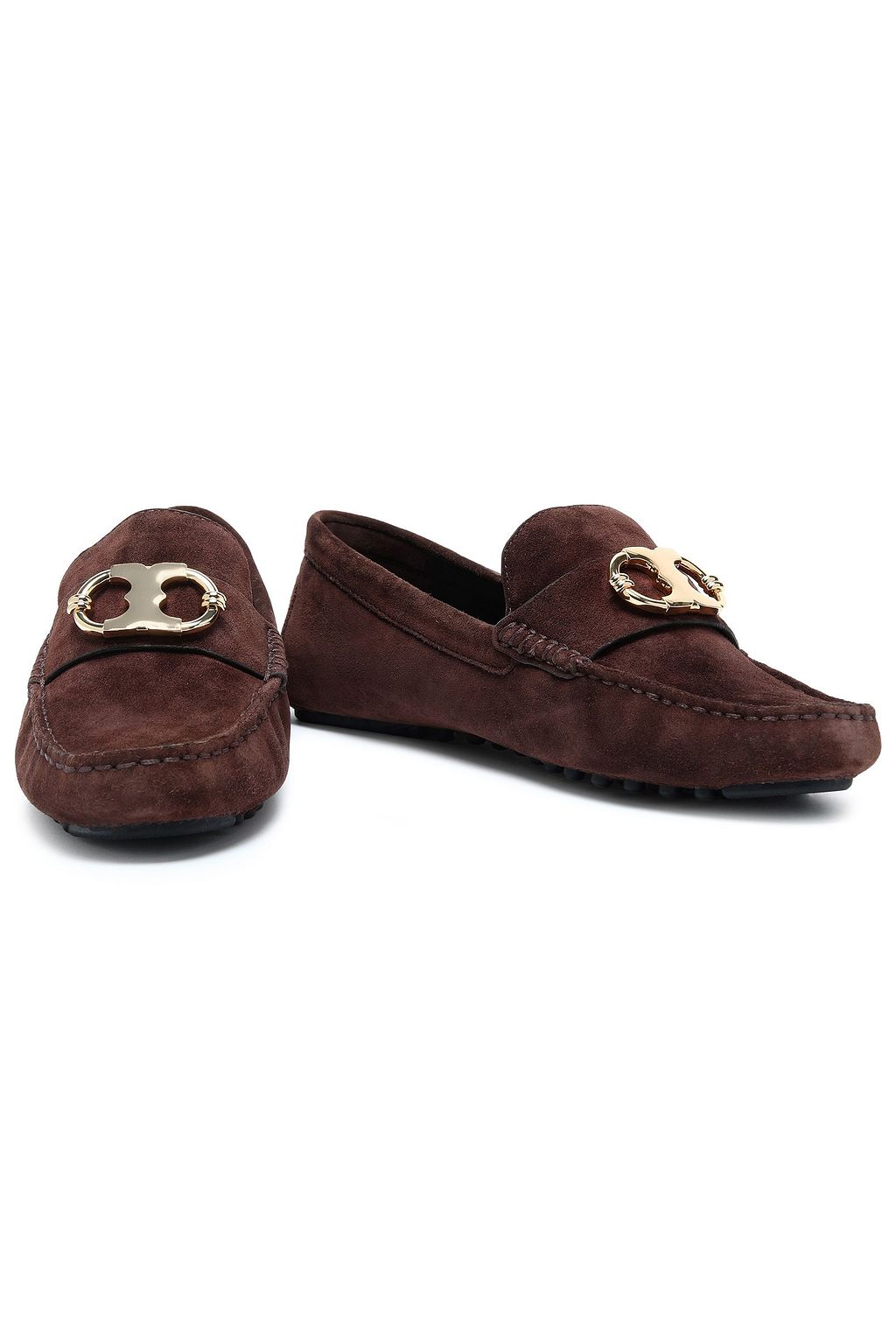 TORY BURCH Embellished suede loafers