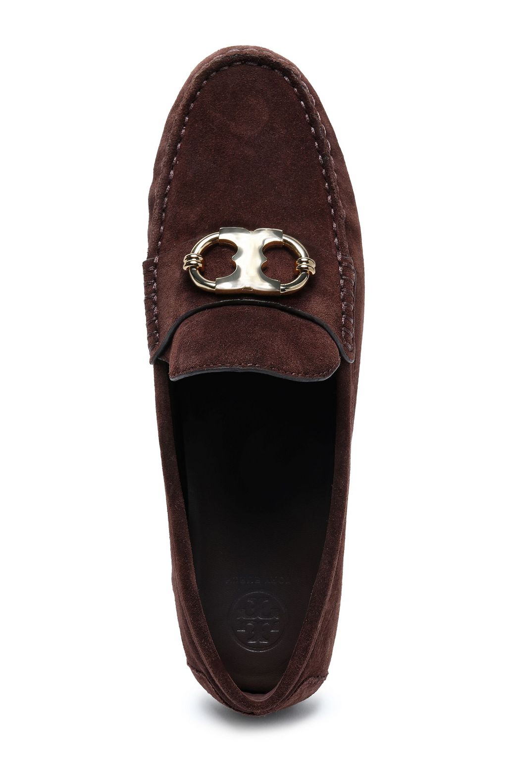 TORY BURCH Embellished suede loafers