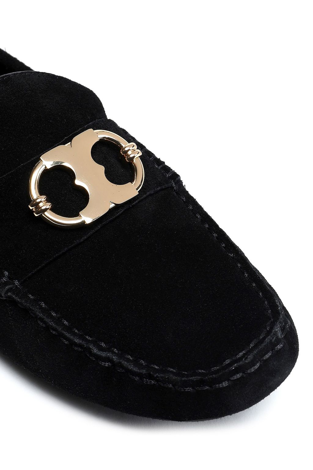 TORY BURCH Embellished suede loafers
