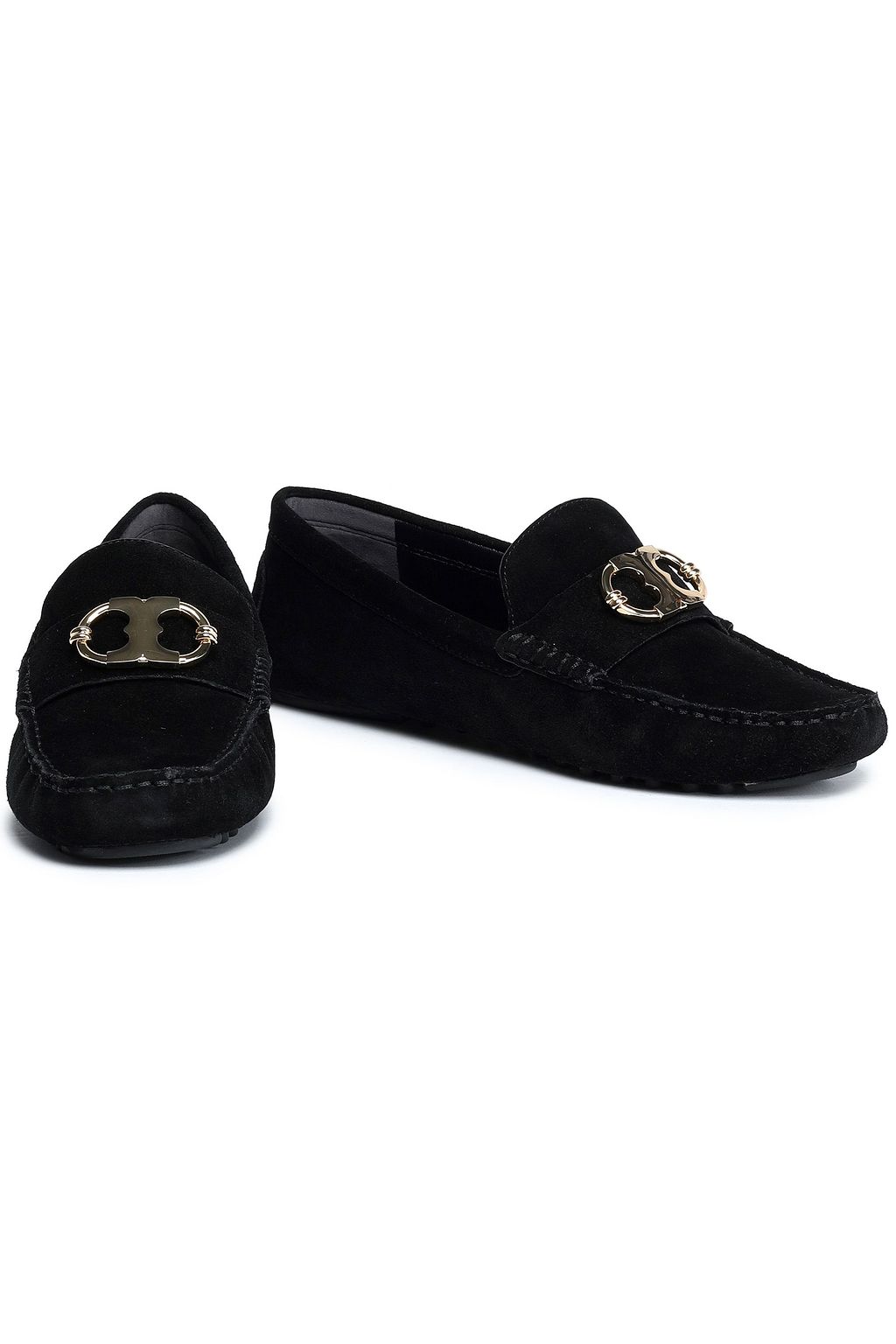 TORY BURCH Embellished suede loafers