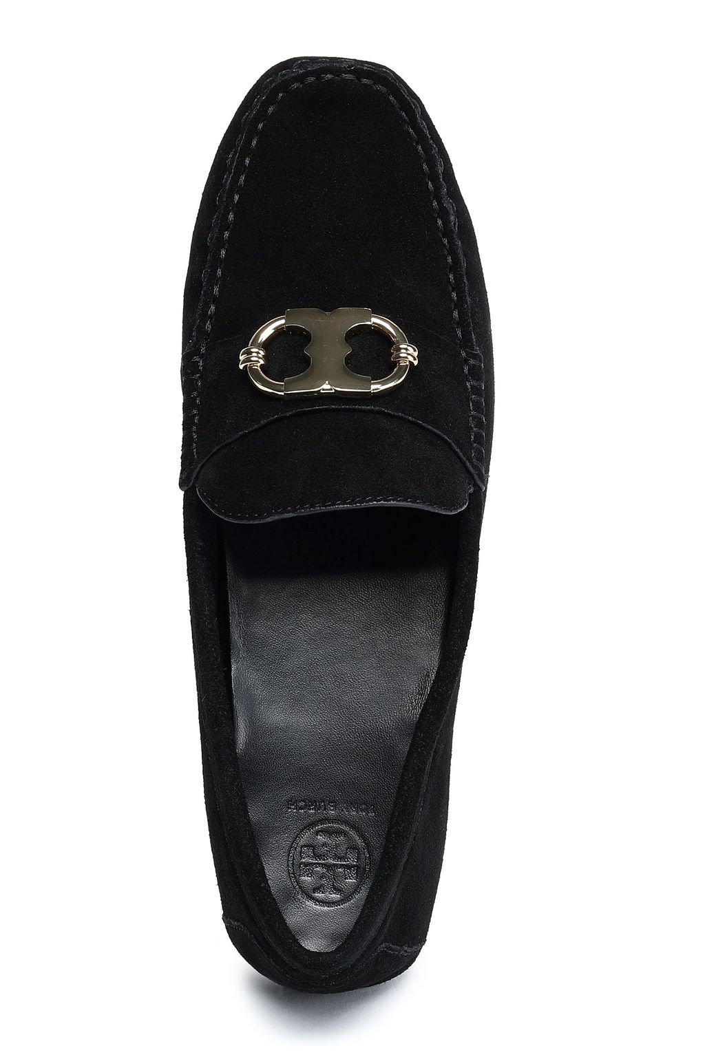 TORY BURCH Embellished suede loafers