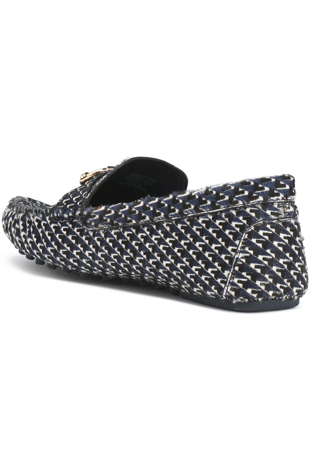 TORY BURCH Embellished printed calf hair loafers
