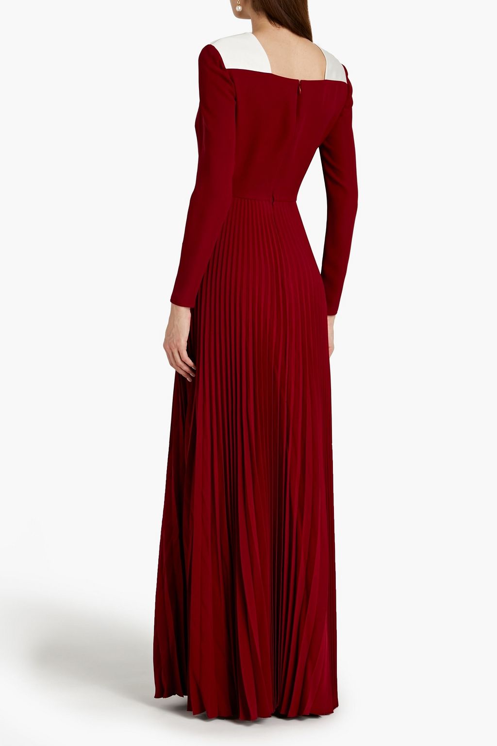 VALENTINO GARAVANI Plissé silk-crepe maxi dress