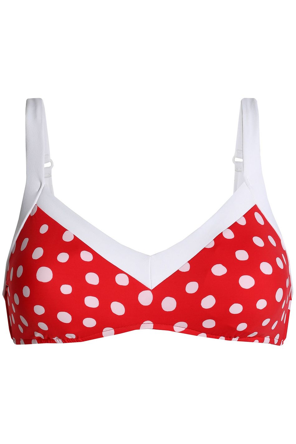 red polka dot bikini top