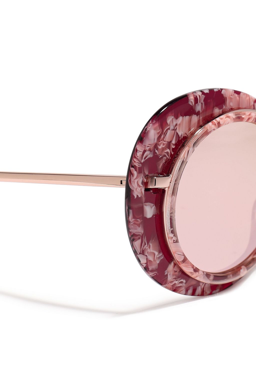 KREWE Round-frame printed acetate sunglasses