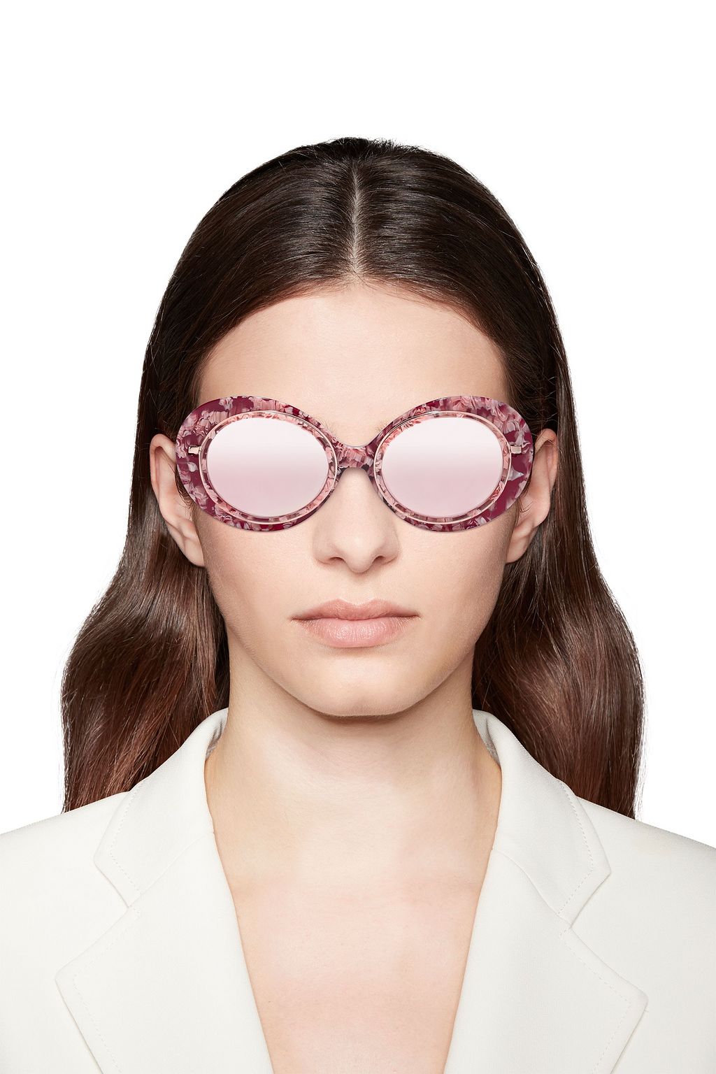 KREWE Round-frame printed acetate sunglasses