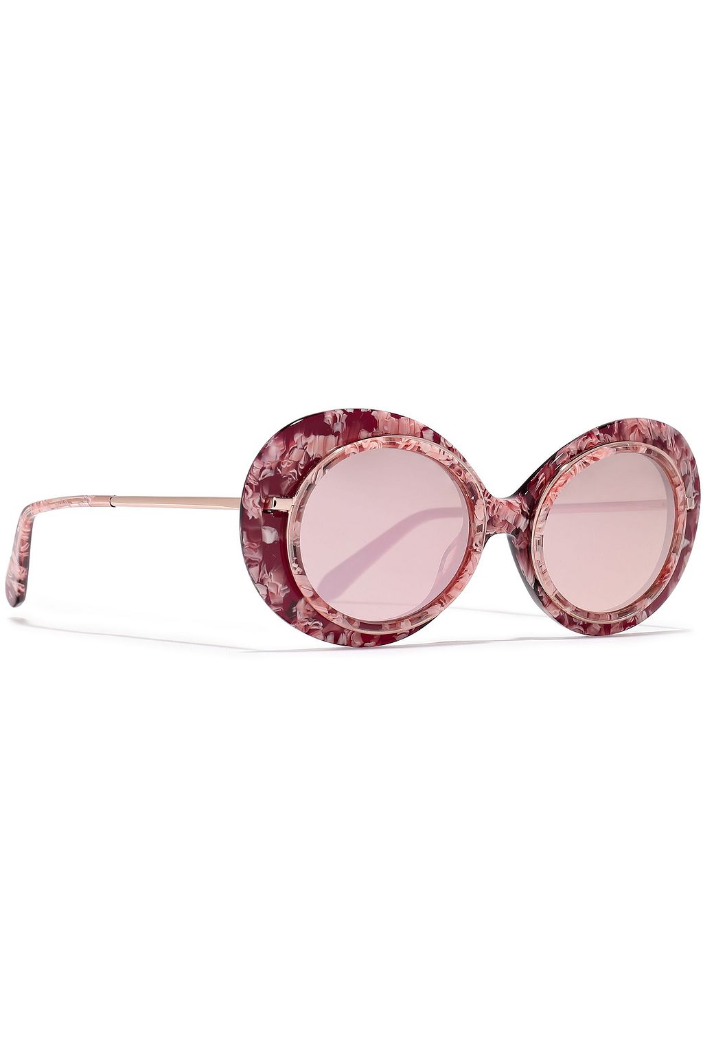 KREWE Round-frame printed acetate sunglasses