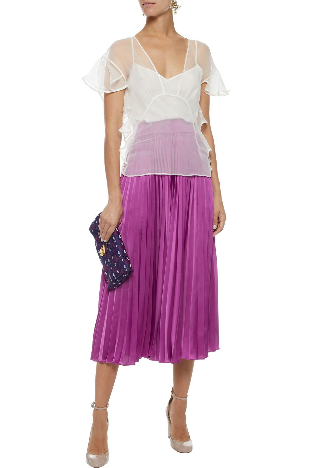 ROCHAS Ruffled silk-organza blouse